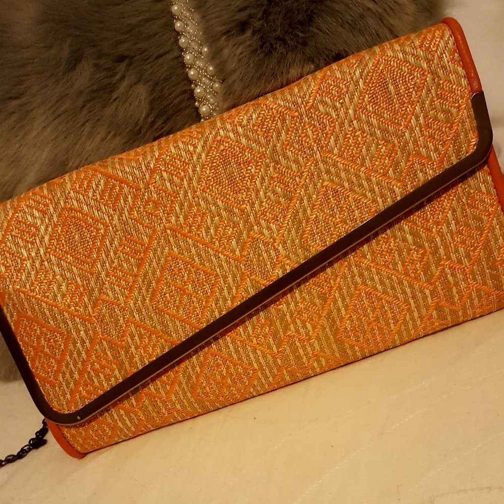 Orange clutch.